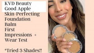 'New KVD Beauty Good Apple Skin Perfecting Foundation Balm First Impressions + Wear Test - Tan Shades'