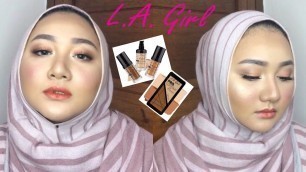 'Full Coverage MakeUp With Metalic Lips | LA GIRL One Brand Tutorial | Bahasa Indonesia | Diendiana'