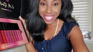 'L.A. Girl Cosmetics Lip Mousse unboxing and swatch for Brown/Black Girls Late Upload'