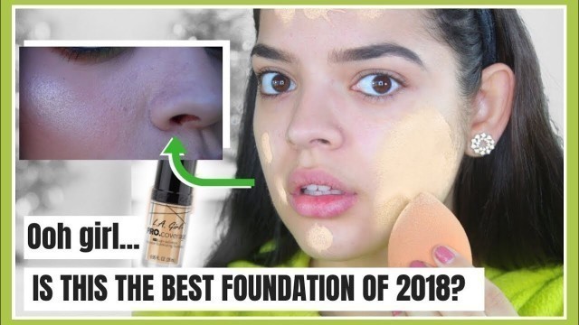 'L.A. Girl Cosmetics Pro Coverage Illuminating Foundation | Cakey or Nah?? | Jackie Flores'