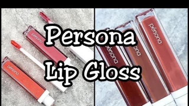 'Swatches of the Persona Cosmetics Lip Glosses (2 new shade\'s & 3 original shade\'s)sjades'