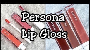 'Swatches of the Persona Cosmetics Lip Glosses (2 new shade\'s & 3 original shade\'s)sjades'