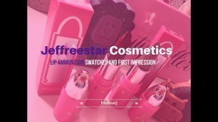 'Jeffreestar Cosmetics Lip Ammunition Lipsticks| SWATCHES & FIRST IMPRESSION| Worth the hype?'