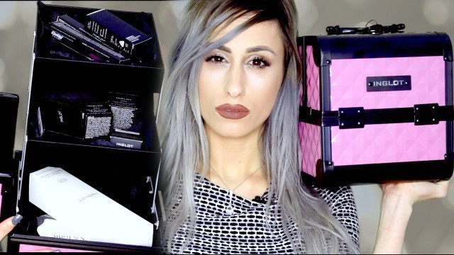 'First Time Trying INGLOT!  Mini Pink Traincase Gift with SWATCHES!   // DYNA'