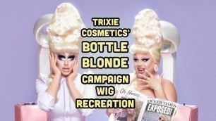 'TRIXIE COSMETICS BOTTLE BLONDE CAMPAIGN WIG RECREATION'