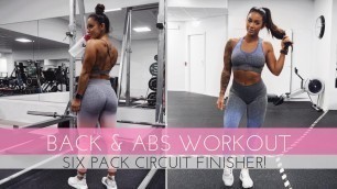 'TRAIN BACK & ABS IN THE SAME WORKOUT | SIX PACK CIRCUIT FINISH'