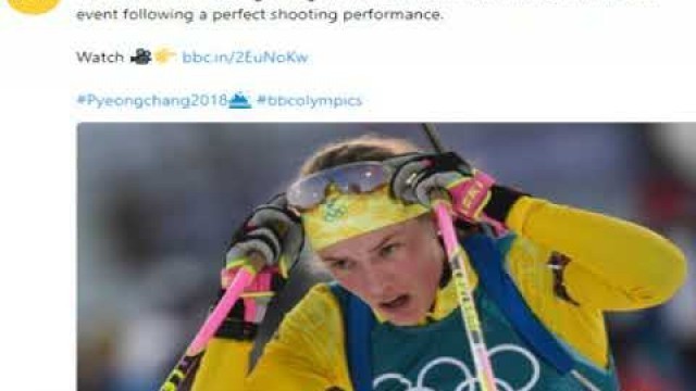 'sweden\'s Hanna Oeberg wins gold in the women\'s biathlon 15km individual event following a perfect'