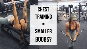'SMALLER BOOBS BY TRAINING CHEST? CHEST & TRICEPS WORKOUT!'