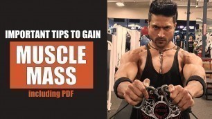 'Important Tips to Gain MUSCLE MASS by Guru Mann (including PDF)'