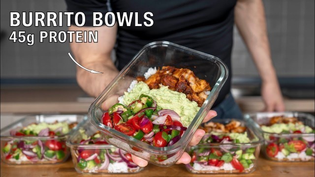 'Meal Prep Burrito Bowls for the Week (Low calorie High protein)'