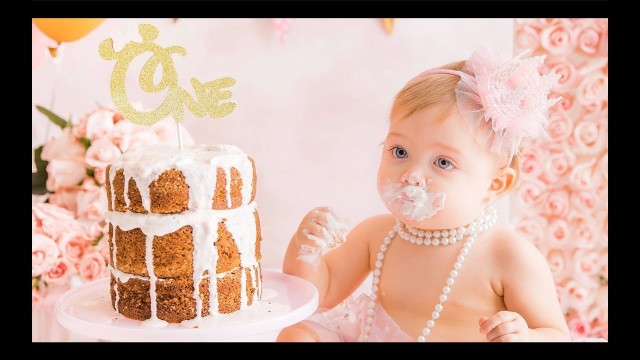 'SMASH CAKE RECIPE | RECETA DE TORTA SALUDABLE | PRIMER CUMPLEAÑOS DE LUNA | #VLOG'