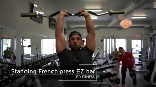 'Standing french press with ez bar - FD Fitness'