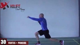 'Exercice fitness : Fentes+Punchs'