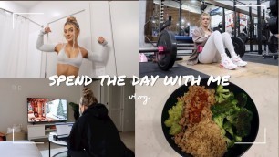 'DAY IN MY LIFE VLOG | Cook a high protein meal with me, come to the gym with me leg day workout'