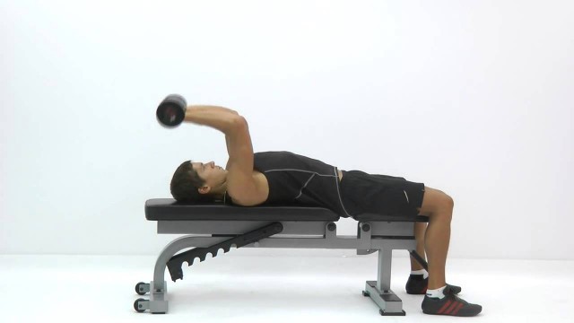 'Dumbbell French Press Overhand Grip Lying on Bench'