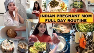 'INDIAN PREGNANT WORKING MOM FULL DAY ROUTINE~FULL DAY HEALTHY MEAL RECIPE~EXERCISE ROUTINE~SKIN CARE'