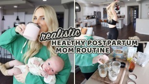 'HEALTHY POSTPARTUM MOM MORNING ROUTINE 2023 / Workout Routine, Meal Prep + Self Care / Caitlyn Neier'