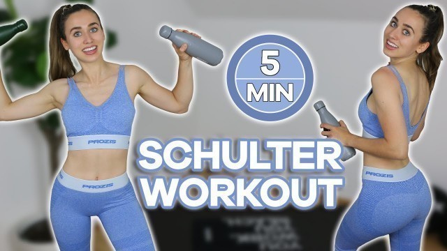 '5 MIN SCHULTER WORKOUT mit Wasserflaschen | Zuhause definierte Schultern aufbauen!'