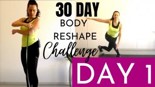 'DAY 1: 30 DAY BODY RESHAPE CHALLENGE | 20 Min Low Impact Beginner Workout + Fitness test'