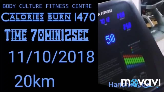 'Viva fitness treadmill 20km in 70min12sec..'