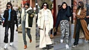 'Kendall Jenner Winter Outfit Ideas #2021 #shorts'