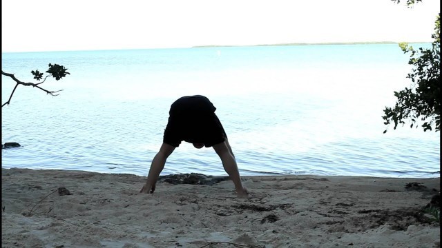 'Jory Stretching at Key Largo Beach:  Gyms in Benton Bryant Hot Springs Arkansas'