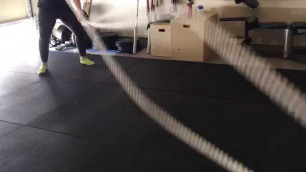 'Battle Ropes in our Home Gym'