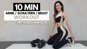 'Komplettes OBERKÖRPER Workout | Arme Schultern Rücken Brust // mit Kurzhanteln | Tina Halder'