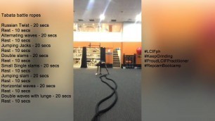 'Battle ropes (Tabata workout)'