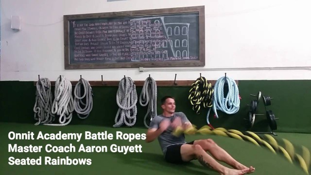 'Seated Rainbows Battle Ropes Exercise'