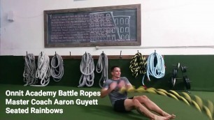 'Seated Rainbows Battle Ropes Exercise'