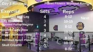 'Over All Body Planet fitness workout routine!'