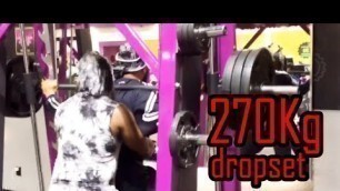 '270Kg deep squat dropset dropped me (planet fitness)'