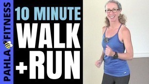 '*Quick* 10 Minute Indoor RUNNING + WALKING Workout with Beginner Intervals | Learn to Run at Home'