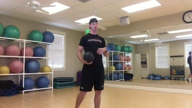 'Golf workout using medicine ball'