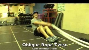 'Cut Obliques and abs from Battle Ropes Cross training'
