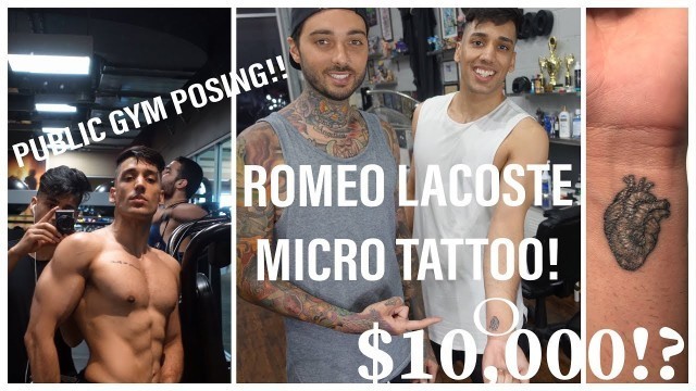 'ROMEO LACOSTE MICRO TATTOO | SHIRTLESS IN GOLD\'S GYM | LA TRAVEL VLOG'