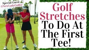 'GOLF STRETCHES to do at the first tee! - My favorite GOLF WARMUP moves!'