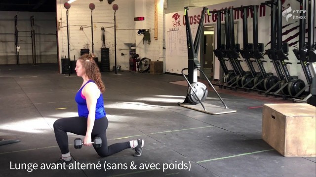 'Lunge ou fente avant alterné sans et avec haltères'