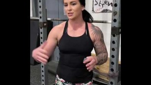 'Tattoo white girl gym workout video 