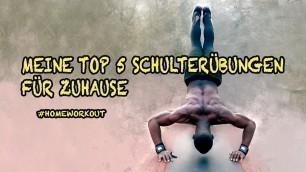 'HOME QUARANTÄNE-WORKOUT | Die 5 besten Schulter Übungen #STAYHOME'