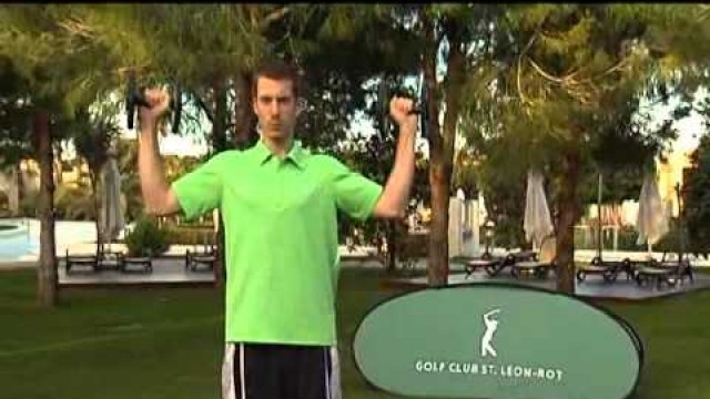 'Golf Training Fitness: Kniebeugen mit Kurzhanteln'