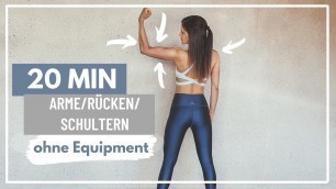 '20 MIN Arme, Schultern, Rücken, Brust Workout - Oberkörper trainieren ohne Equipment // Tina.Fitness'