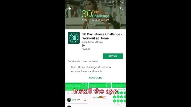 '30 day fit challenge app install guidelines'