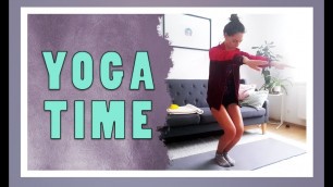 '♥ YOGA Anfänger-Workout am Morgen für straffe Beine+ knackigen Po | Gewicht Zunehmen | Vlog ♥'