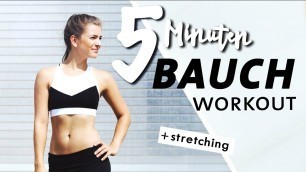 'Bauch Home Workout | Kurz & Intensiv | 5 Minuten Core Training + Stretching'