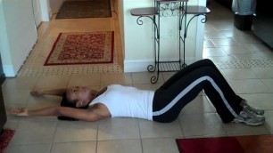 'How To Get Fit At Home B NAKED Workout Long Arm Crunches by Linda Okwor of Bodelogix'
