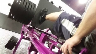 '838 lbs Leg day at planet fitness Incline  press muffin man song'