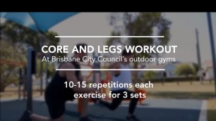 'Core and legs workout at Brisbane City Council\'s outdoor gyms'