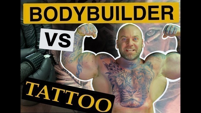 'BODYBUILDER VS TATTOO — Tricky Ricky — getting tattooed by 2 Tattoo artists at the same time'